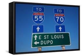 Interstate Highway 55 and 70 outside of East St. Louis, Illinois-Joseph Sohm-Framed Stretched Canvas