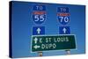 Interstate Highway 55 and 70 outside of East St. Louis, Illinois-Joseph Sohm-Stretched Canvas