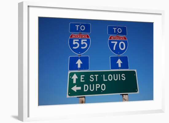 Interstate Highway 55 and 70 outside of East St. Louis, Illinois-Joseph Sohm-Framed Photographic Print