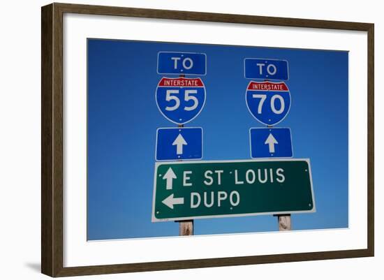 Interstate Highway 55 and 70 outside of East St. Louis, Illinois-Joseph Sohm-Framed Photographic Print