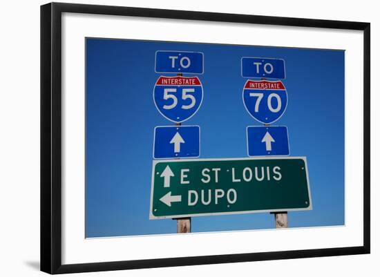 Interstate Highway 55 and 70 outside of East St. Louis, Illinois-Joseph Sohm-Framed Photographic Print