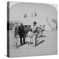 Intervewing a Boer Farmer at His Home Near Brandfort, South Africa, Boer War, 1901-Underwood & Underwood-Stretched Canvas