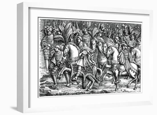 Interview Between Francis I and Henry VIII, on the Field of the Cloth of Gold, 1520-null-Framed Giclee Print