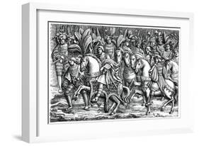 Interview Between Francis I and Henry VIII, on the Field of the Cloth of Gold, 1520-null-Framed Giclee Print