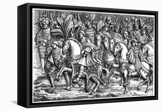 Interview Between Francis I and Henry VIII, on the Field of the Cloth of Gold, 1520-null-Framed Stretched Canvas