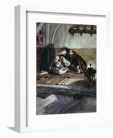 Interview Between Jesus and Nicodemus-James Tissot-Framed Giclee Print