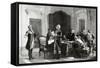 Interview Between Lafayette (1757-1834) and George Washington (1732-1799). by R. Bong-null-Framed Stretched Canvas