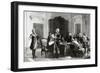 Interview Between Lafayette (1757-1834) and George Washington (1732-1799). by R. Bong-null-Framed Giclee Print