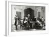 Interview Between Lafayette (1757-1834) and George Washington (1732-1799). by R. Bong-null-Framed Giclee Print