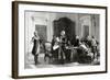 Interview Between Lafayette (1757-1834) and George Washington (1732-1799). by R. Bong-null-Framed Giclee Print