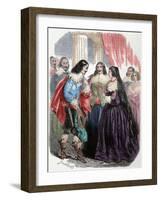 Interview Between the King Louis XIII of France (1601-1643) and His Mother Marie De'Medici. Coloure-Louis Dupre-Framed Giclee Print