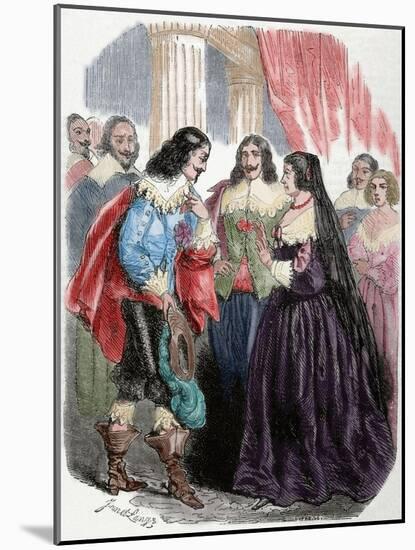 Interview Between the King Louis XIII of France (1601-1643) and His Mother Marie De'Medici. Coloure-Louis Dupre-Mounted Giclee Print