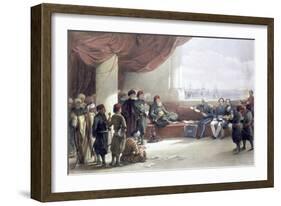 Interview with the Viceroy of Egypt at his palace, Alexandria, Egypt, May 12th 1839, (19th century)-David Roberts-Framed Giclee Print