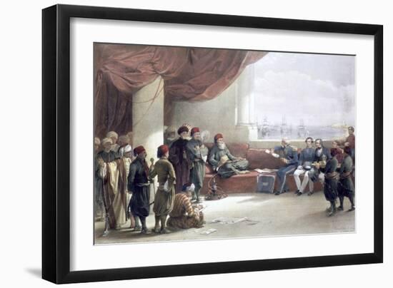 Interview with the Viceroy of Egypt at his palace, Alexandria, Egypt, May 12th 1839, (19th century)-David Roberts-Framed Giclee Print