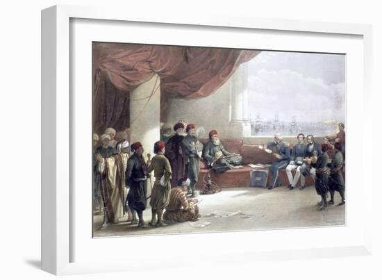 Interview with the Viceroy of Egypt at his palace, Alexandria, Egypt, May 12th 1839, (19th century)-David Roberts-Framed Giclee Print