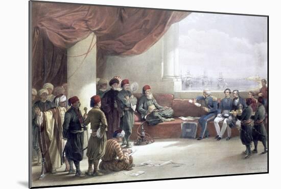 Interview with the Viceroy of Egypt at his palace, Alexandria, Egypt, May 12th 1839, (19th century)-David Roberts-Mounted Giclee Print