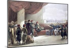 Interview with the Viceroy of Egypt at his palace, Alexandria, Egypt, May 12th 1839, (19th century)-David Roberts-Mounted Giclee Print