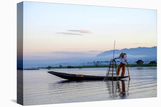 Intha Ethnic Group Fisherman, Inle Lake, Shan State, Myanmar (Burma), Asia-Nathalie Cuvelier-Stretched Canvas