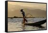 Intha Ethnic Group Fisherman, Inle Lake, Shan State, Myanmar (Burma), Asia-Nathalie Cuvelier-Framed Stretched Canvas