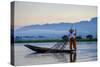 Intha Ethnic Group Fisherman, Inle Lake, Shan State, Myanmar (Burma), Asia-Nathalie Cuvelier-Stretched Canvas