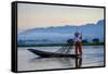 Intha Ethnic Group Fisherman, Inle Lake, Shan State, Myanmar (Burma), Asia-Nathalie Cuvelier-Framed Stretched Canvas