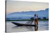 Intha Ethnic Group Fisherman, Inle Lake, Shan State, Myanmar (Burma), Asia-Nathalie Cuvelier-Stretched Canvas