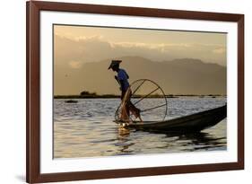 Intha Ethnic Group Fisherman, Inle Lake, Shan State, Myanmar (Burma), Asia-Nathalie Cuvelier-Framed Photographic Print