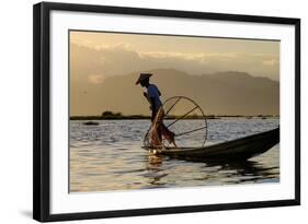 Intha Ethnic Group Fisherman, Inle Lake, Shan State, Myanmar (Burma), Asia-Nathalie Cuvelier-Framed Photographic Print