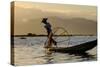 Intha Ethnic Group Fisherman, Inle Lake, Shan State, Myanmar (Burma), Asia-Nathalie Cuvelier-Stretched Canvas