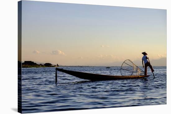 Intha Ethnic Group Fisherman, Inle Lake, Shan State, Myanmar (Burma), Asia-Nathalie Cuvelier-Stretched Canvas