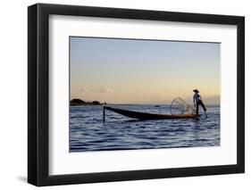 Intha Ethnic Group Fisherman, Inle Lake, Shan State, Myanmar (Burma), Asia-Nathalie Cuvelier-Framed Photographic Print