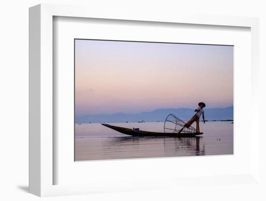 Intha Ethnic Group Fisherman, Inle Lake, Shan State, Myanmar (Burma), Asia-Nathalie Cuvelier-Framed Photographic Print