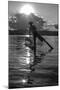 Intha Fisherman at Work Using His Legs to Row. Inle Lake. Myanmar-Tom Norring-Mounted Photographic Print