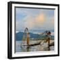 Intha Fisherman Rowing at Sunset on Inle Lake, Shan State, Myanmar-Keren Su-Framed Premium Photographic Print