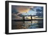 Intha Fisherman Rowing at Sunset on Inle Lake, Shan State, Myanmar-Keren Su-Framed Photographic Print