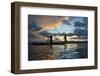 Intha Fisherman Rowing at Sunset on Inle Lake, Shan State, Myanmar-Keren Su-Framed Photographic Print