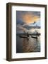 Intha Fisherman Rowing at Sunset on Inle Lake, Shan State, Myanmar-Keren Su-Framed Photographic Print