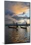 Intha Fisherman Rowing at Sunset on Inle Lake, Shan State, Myanmar-Keren Su-Mounted Photographic Print