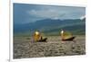 Intha Fisherman Rowing Boat with Leg on Inle Lake, Shan State, Myanmar-Keren Su-Framed Photographic Print