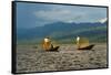 Intha Fisherman Rowing Boat with Leg on Inle Lake, Shan State, Myanmar-Keren Su-Framed Stretched Canvas