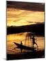 Intha Fisherman Rowing Boat With Legs at Sunset, Myanmar-Keren Su-Mounted Photographic Print