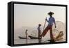 Intha Fisherman, Shan State, Inle Lake, Myanmar (Burma)-Peter Adams-Framed Stretched Canvas