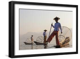 Intha Fisherman, Shan State, Inle Lake, Myanmar (Burma)-Peter Adams-Framed Photographic Print