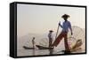 Intha Fisherman, Shan State, Inle Lake, Myanmar (Burma)-Peter Adams-Framed Stretched Canvas