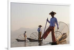 Intha Fisherman, Shan State, Inle Lake, Myanmar (Burma)-Peter Adams-Framed Photographic Print