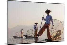 Intha Fisherman, Shan State, Inle Lake, Myanmar (Burma)-Peter Adams-Mounted Photographic Print