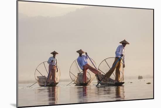 Intha Fisherman, Shan State, Inle Lake, Myanmar (Burma)-Peter Adams-Mounted Photographic Print