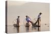 Intha Fisherman, Shan State, Inle Lake, Myanmar (Burma)-Peter Adams-Stretched Canvas