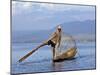 Intha Fisherman with a Traditional Fish Trap, Using Leg-Rowing Technique, Lake Inle, Myanmar-Nigel Pavitt-Mounted Photographic Print