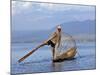 Intha Fisherman with a Traditional Fish Trap, Using Leg-Rowing Technique, Lake Inle, Myanmar-Nigel Pavitt-Mounted Photographic Print